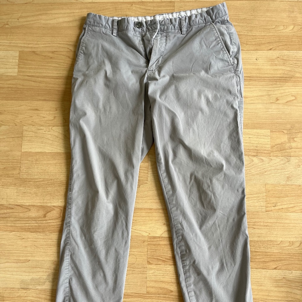 Calvin Klein Gray Casual Stretch Chino Pants Slim Fit W 32 L 30
